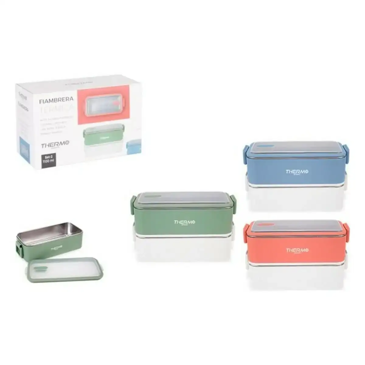 Boite a lunch thermosport rectangulaire thermique 1100 ml 2 x 550 ml _5656. DIAYTAR SENEGAL - Là où Chaque Produit est une Trouvaille Unique. Découvrez notre boutique en ligne et trouvez des articles qui vous distinguent par leur originalité.