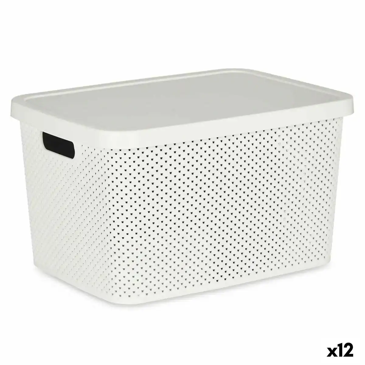 Boite de rangement avec couvercle blanc plastique 19 l 28 x 22 x 39 cm 12 unites _8465. DIAYTAR SENEGAL - Votre Passage vers le Chic et l'Élégance. Naviguez à travers notre boutique en ligne pour trouver des produits qui ajoutent une touche sophistiquée à votre style.