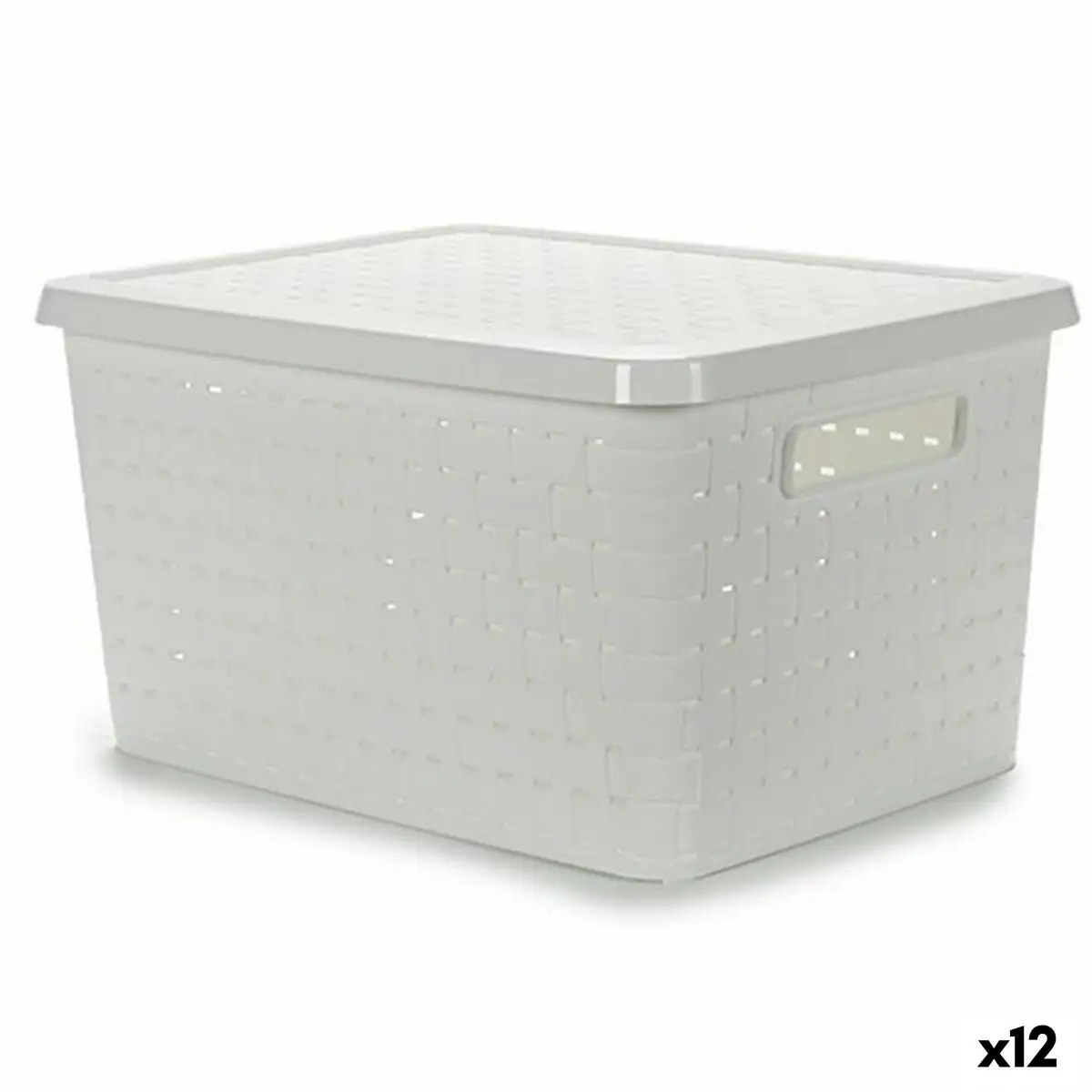 Boite de rangement avec couvercle blanc plastique 40 l 35 x 25 x 46 cm 12 unites _8899. DIAYTAR SENEGAL - Où Chaque Produit est une Histoire à Raconter. Découvrez notre sélection de produits qui vous permettent de créer votre propre récit à travers vos achats.