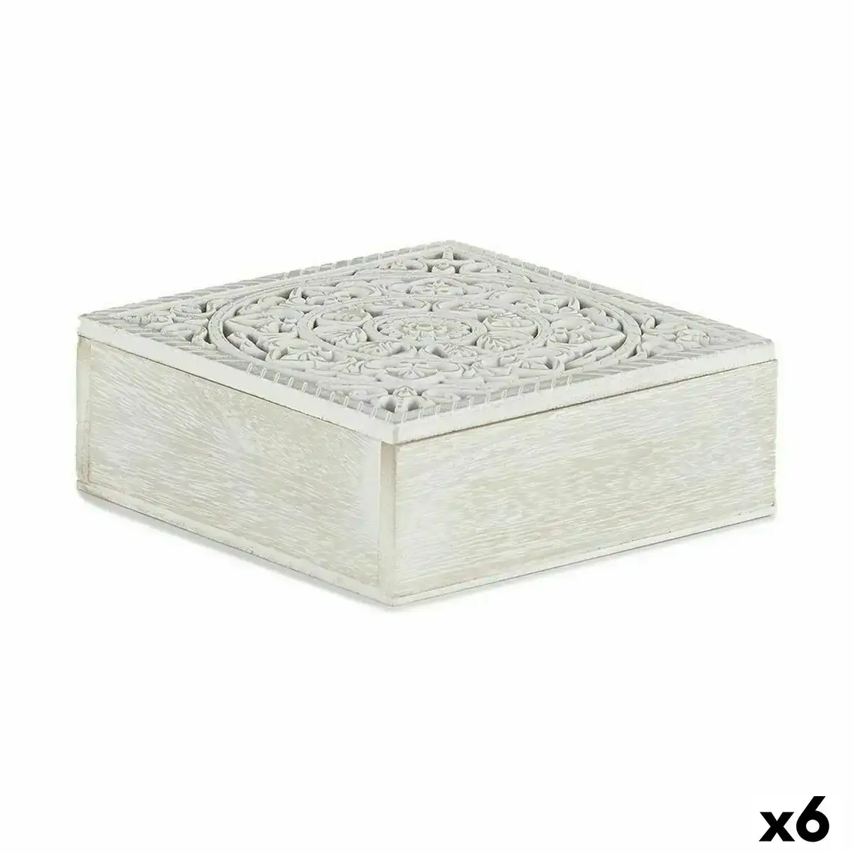 Boite decorative blanc bois 18 x 6 5 x 18 cm 6 unites _2873. DIAYTAR SENEGAL - L'Art de Choisir, l'Art de S'émerveiller. Explorez notre boutique en ligne et choisissez des articles qui éveillent votre sens de l'émerveillement.