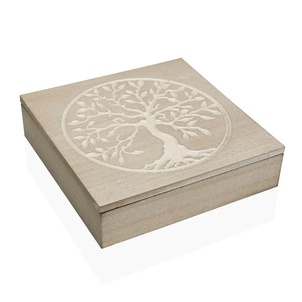 Boite decorative versa arbre bois 24 x 6 x 24 cm_5156. DIAYTAR SENEGAL - Votre Escale Shopping incontournable. Explorez notre boutique en ligne et dénichez des trésors qui reflètent la richesse culturelle et la modernité du Sénégal.