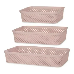 Boite multiusage rose plastique 3 pcs _9639. Bienvenue chez DIAYTAR SENEGAL - Où Chaque Achat est un Geste d'Amour. Découvrez notre sélection minutieuse et choisissez des articles qui témoignent de votre passion.