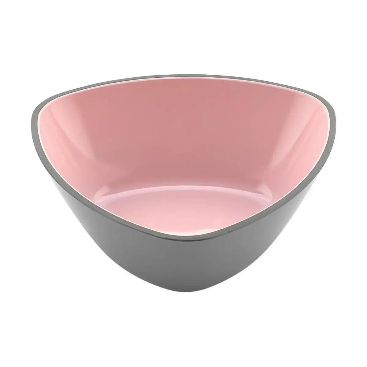 Bol melamine triangulaire rose gris 13 x 4 5 cm_5018. DIAYTAR SENEGAL - Où la Qualité et la Diversité Fusionnent. Explorez notre boutique en ligne pour découvrir une gamme variée de produits qui incarnent l'excellence et l'authenticité.