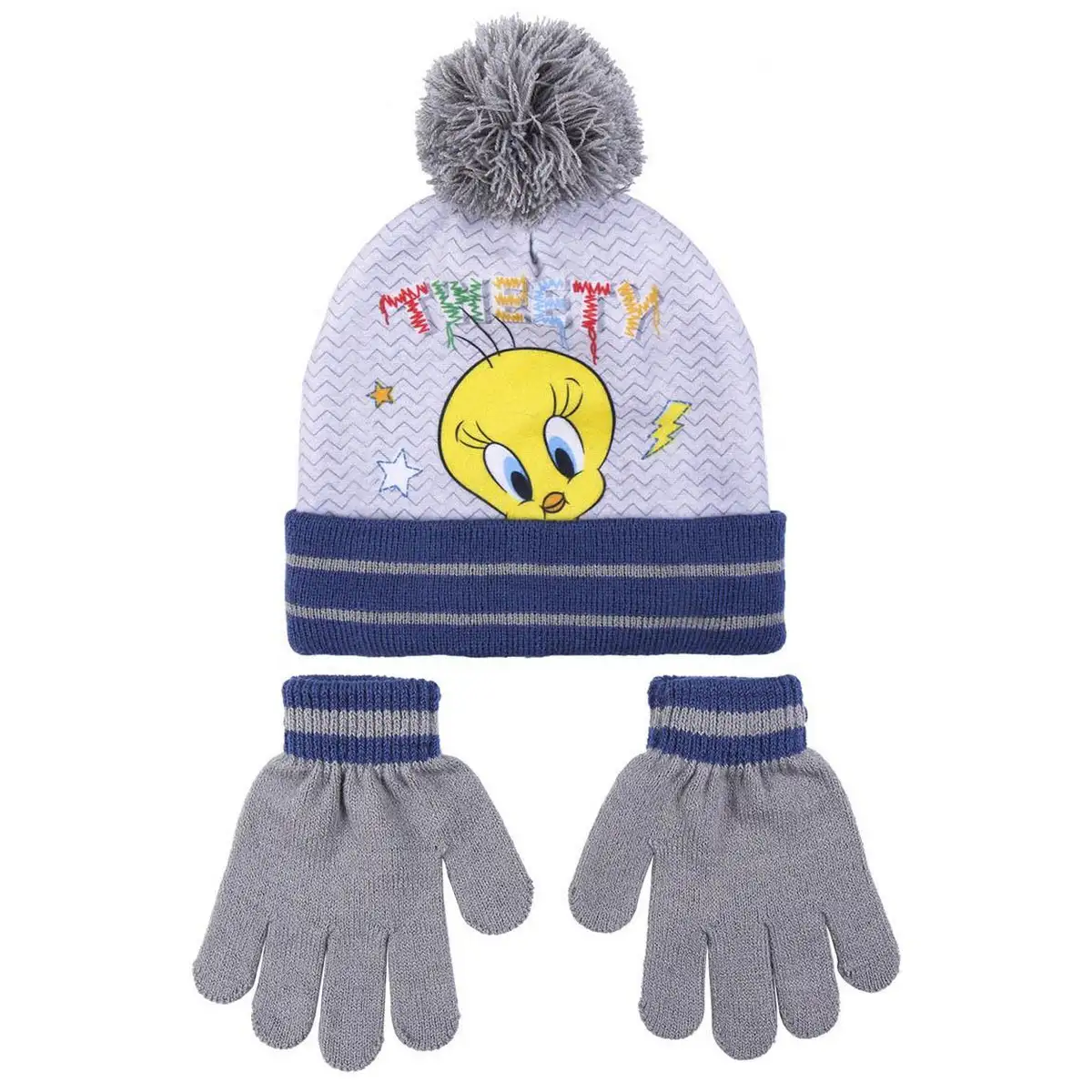 Bonnet et gants looney tunes gris taille unique _9672. DIAYTAR SENEGAL - Là où l'Élégance Devient un Mode de Vie. Naviguez à travers notre gamme et choisissez des produits qui apportent une touche raffinée à votre quotidien.