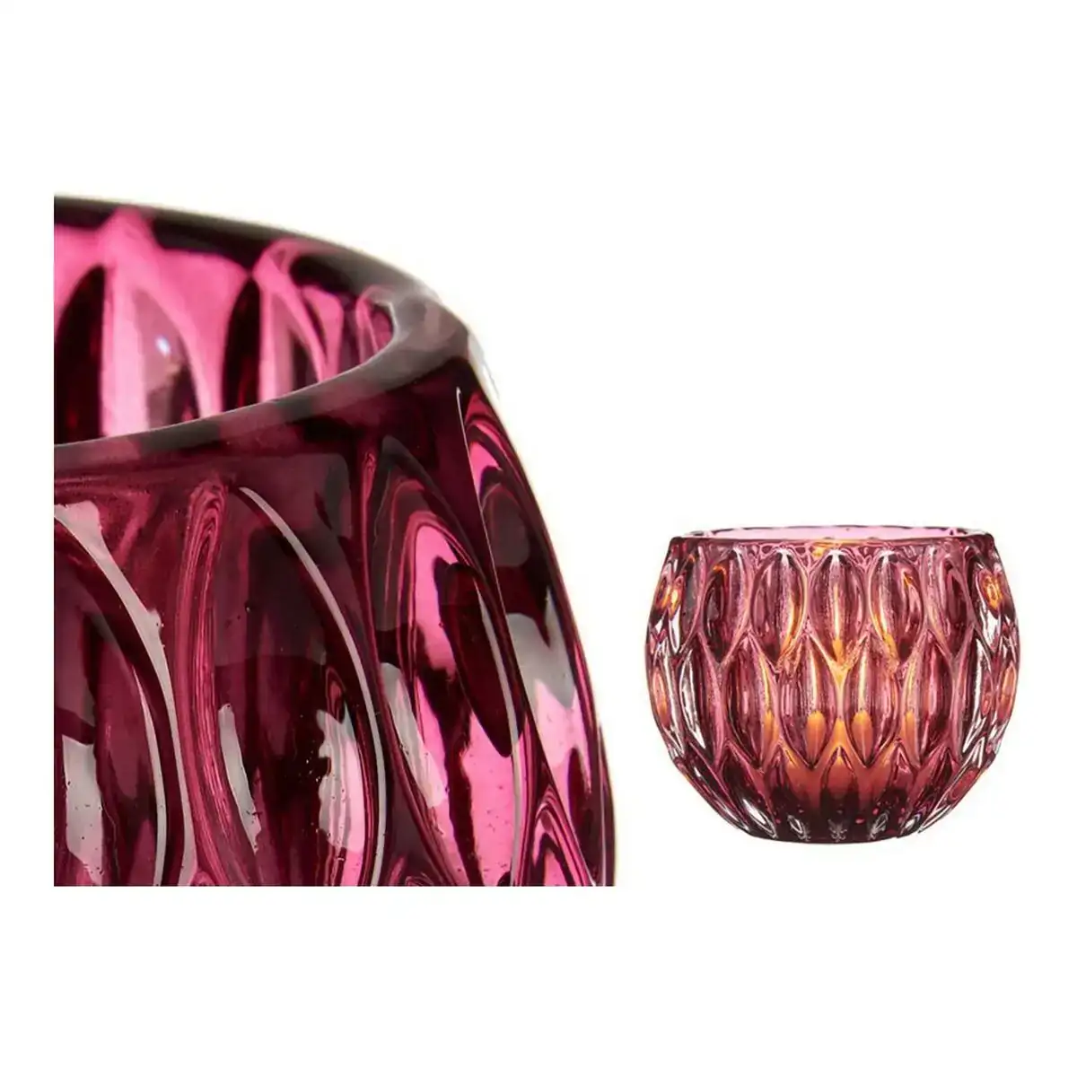 Bougeoir hexagones rose verre 11 x 9 x 11 cm _4145. Bienvenue sur DIAYTAR SENEGAL - Où Chaque Produit a son Histoire. Découvrez notre sélection unique et choisissez des articles qui racontent la richesse culturelle et artistique du Sénégal.