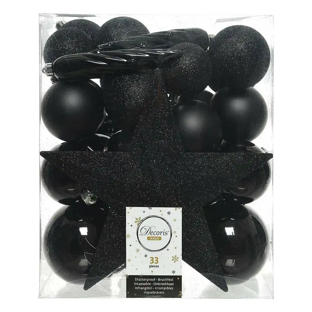 Boules de noel decoris noir multicouleur 33 pieces _1217. DIAYTAR SENEGAL - Votre Plateforme pour un Shopping Inspiré. Explorez nos offres variées et découvrez des articles qui stimulent votre créativité et embellissent votre vie.
