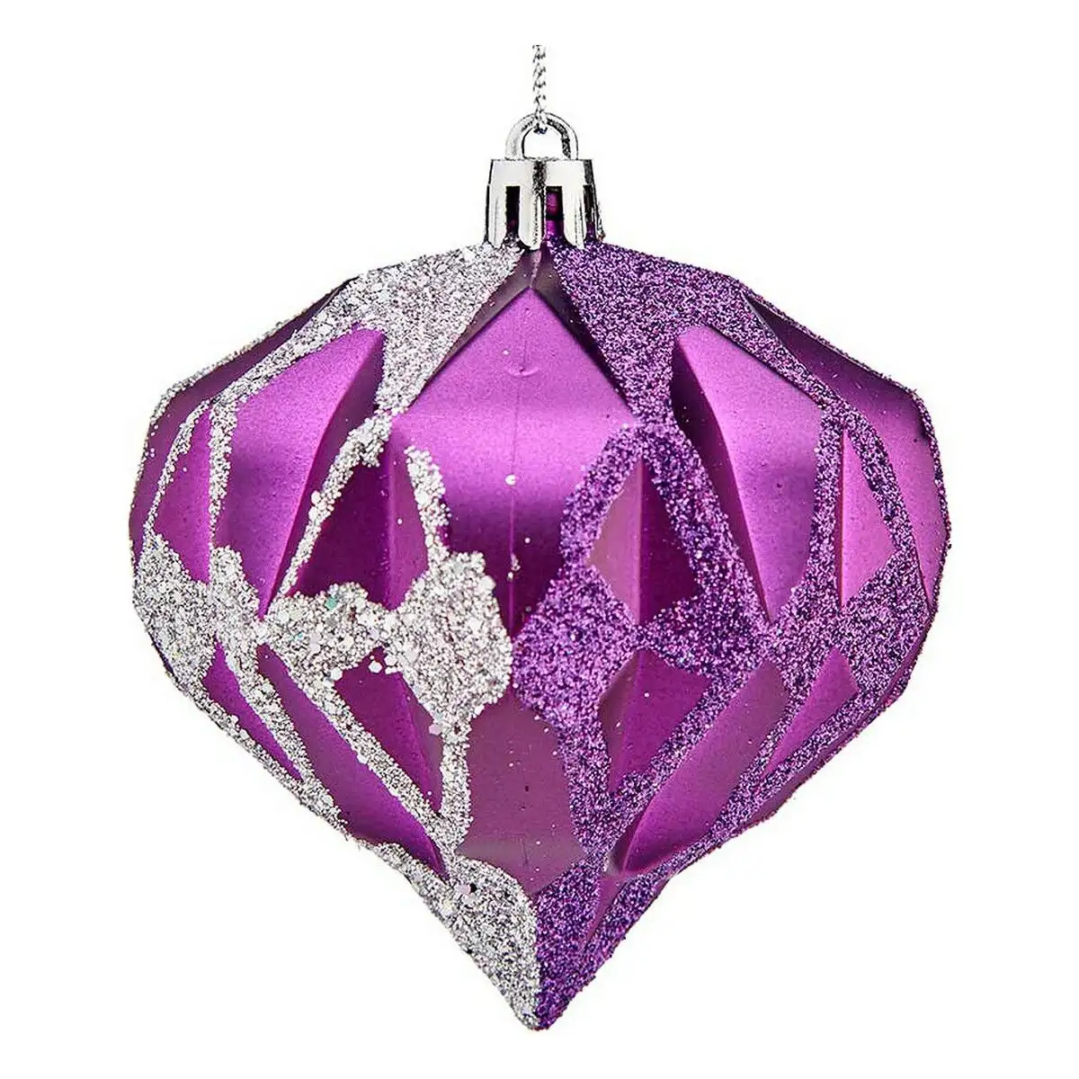 Boules de noel diamant o 8 cm argente violet plastique 8 x 9 x 8 cm_5471. DIAYTAR SENEGAL - Votre Destination Shopping de Confiance. Naviguez à travers notre boutique en ligne et profitez d'une sélection soigneusement choisie de produits qui répondent à toutes vos exigences.