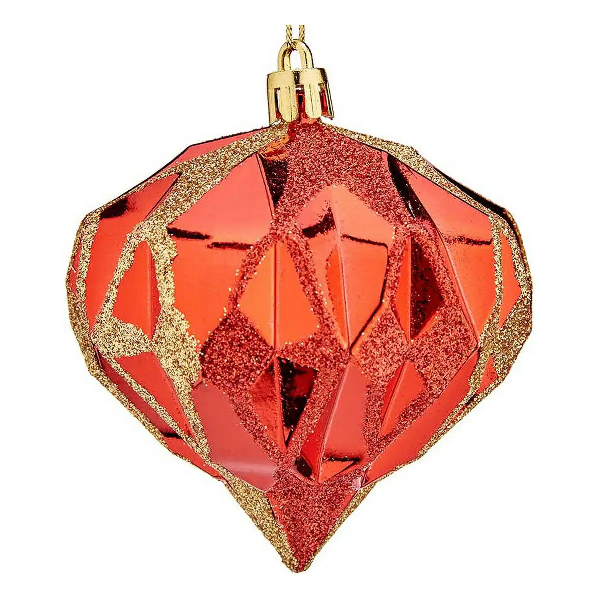 Boules de noel diamant o 8 cm rouge plastique 8 x 9 x 8 cm_7893. DIAYTAR SENEGAL - Là où Chaque Produit est une Trouvaille Unique. Découvrez notre boutique en ligne et trouvez des articles qui vous distinguent par leur originalité.