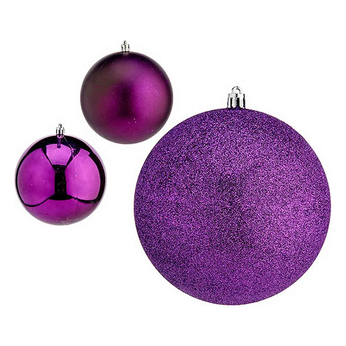 Boules de noel o 12 cm violet plastique_6342. DIAYTAR SENEGAL - Votre Escale Shopping incontournable. Explorez notre boutique en ligne et dénichez des trésors qui reflètent la richesse culturelle et la modernité du Sénégal.