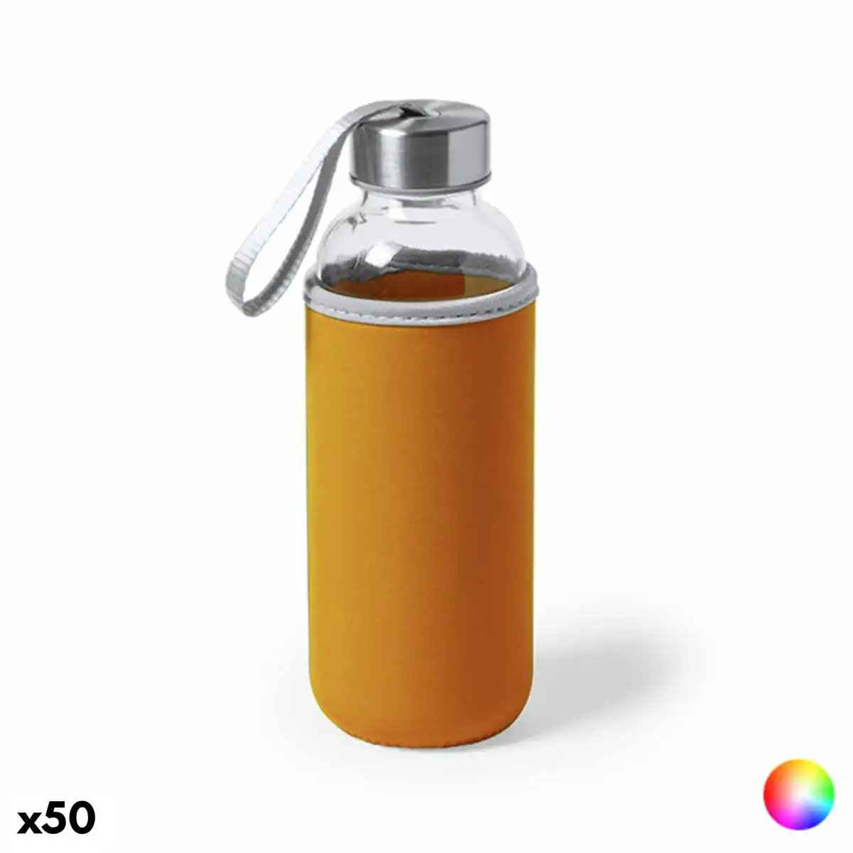 Bouteille en verre avec etui en neoprene 145513 50 unites _3628. DIAYTAR SENEGAL - Où Chaque Produit a son Histoire. Découvrez notre gamme de produits, chacun portant en lui le récit de l'artisanat et de la passion, pour vous offrir une expérience de shopping authentique.