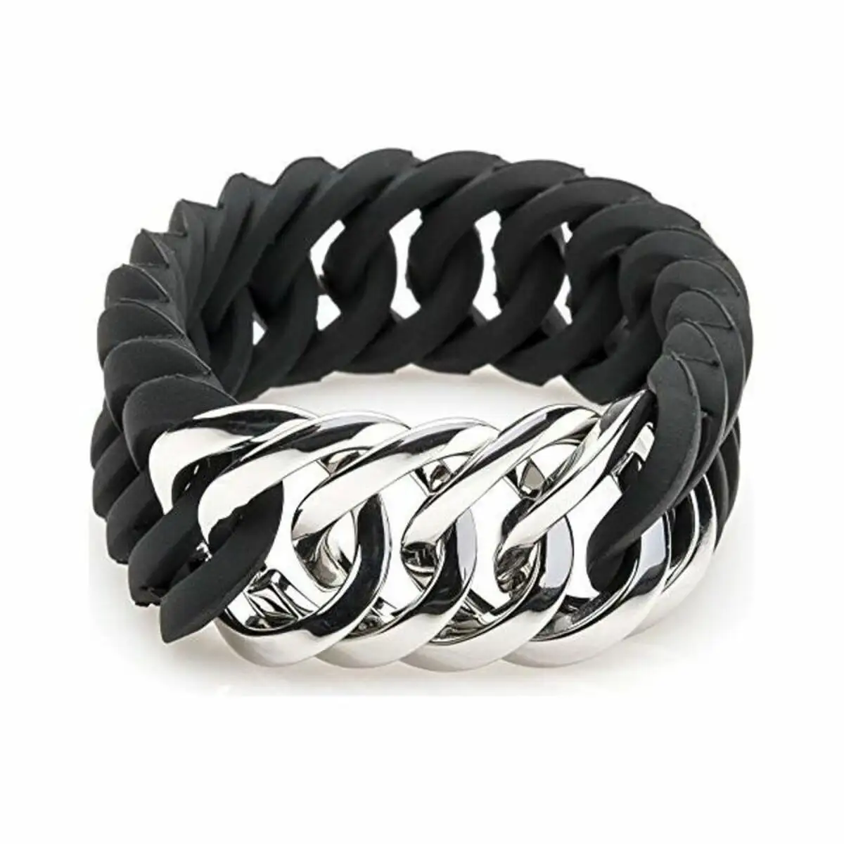 Bracelet therubz 100173 noir silicone acier inoxydable argente acier silicone_8131. Bienvenue chez DIAYTAR SENEGAL - Où Chaque Achat est un Geste d'Amour. Découvrez notre sélection minutieuse et choisissez des articles qui témoignent de votre passion.