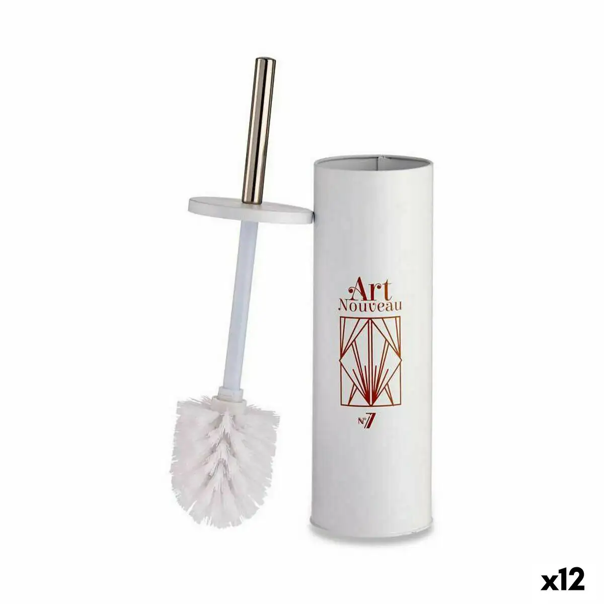 Brosse de salle de wc art nouveau blanc bronze acier plastique 9 5 x 37 5 x 9 5 cm 12 unites _6353. DIAYTAR SENEGAL - Votre Destination Shopping de Confiance. Naviguez à travers notre boutique en ligne et profitez d'une sélection soigneusement choisie de produits qui répondent à toutes vos exigences.