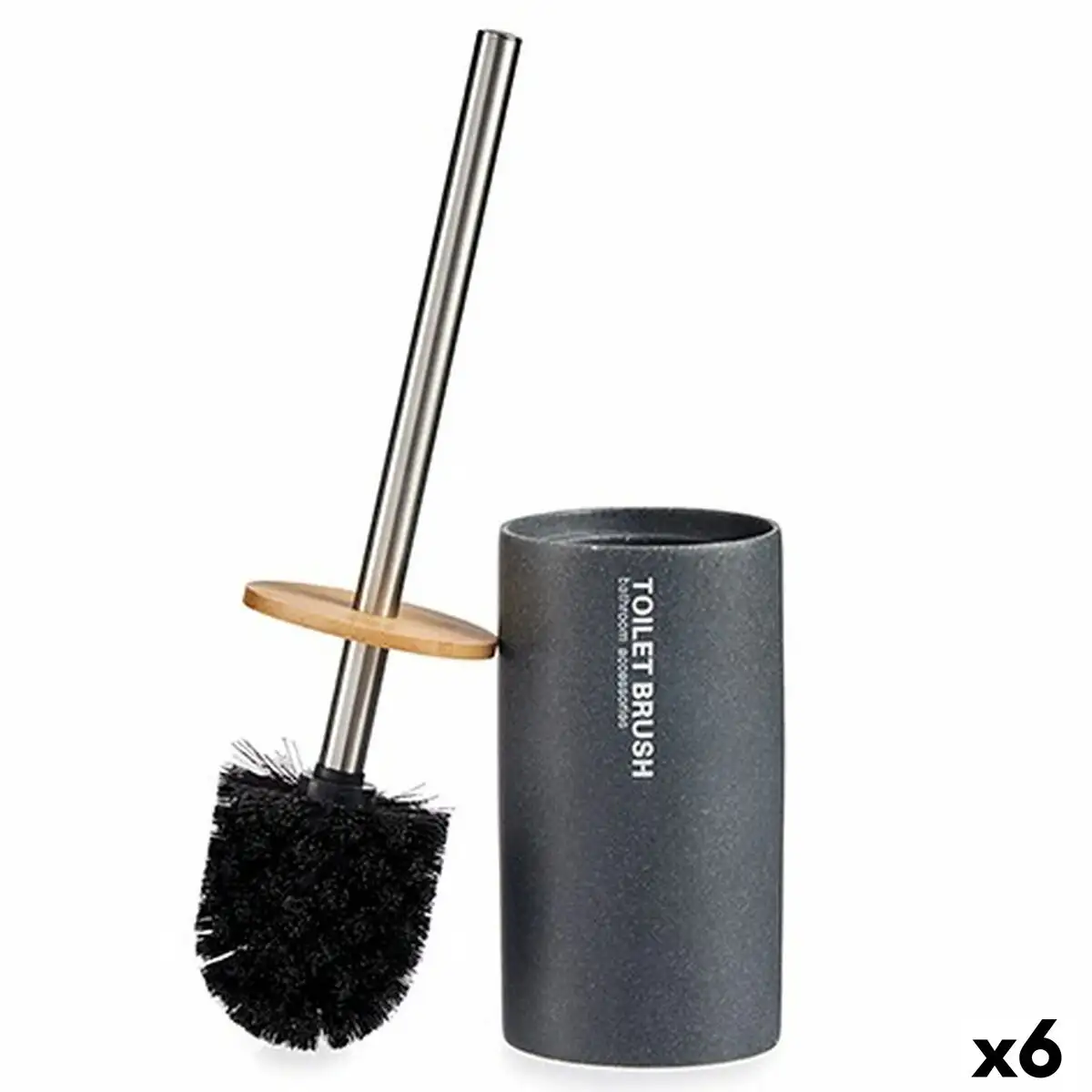 Brosse de salle de wc gris metal resine bambou 9 7 x 37 5 x 9 7 cm 6 unites _7958. DIAYTAR SENEGAL - L'Art de Vivre en Couleurs et en Styles. Parcourez notre sélection et trouvez des articles qui reflètent votre personnalité et votre goût pour la vie.