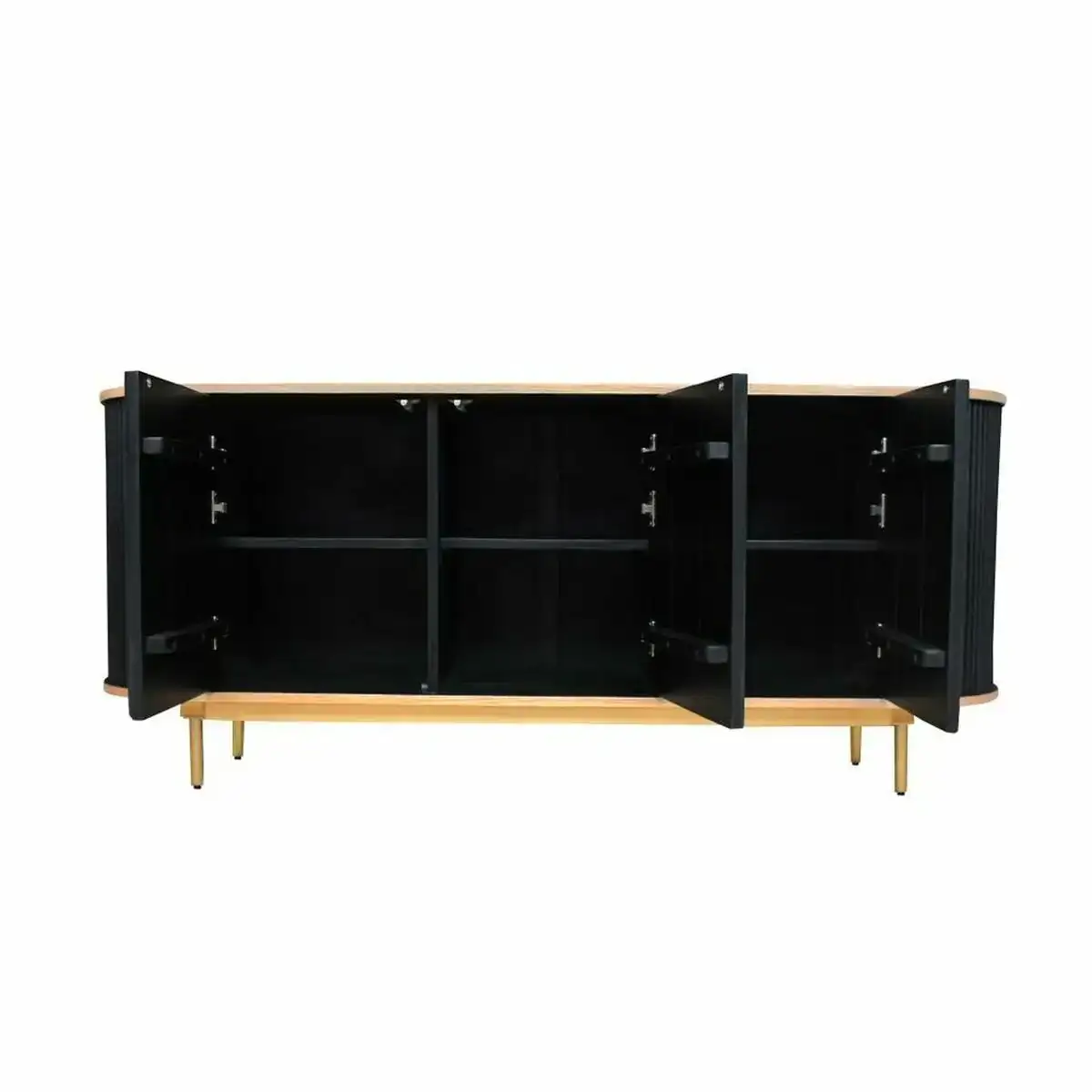 Buffet dkd home decor 177 x 45 x 75 cm naturel noir chene bois de manguier_5946. DIAYTAR SENEGAL - Là où Choisir est un Acte d'Amour pour le Sénégal. Explorez notre gamme et choisissez des produits qui célèbrent la culture et l'artisanat du pays.