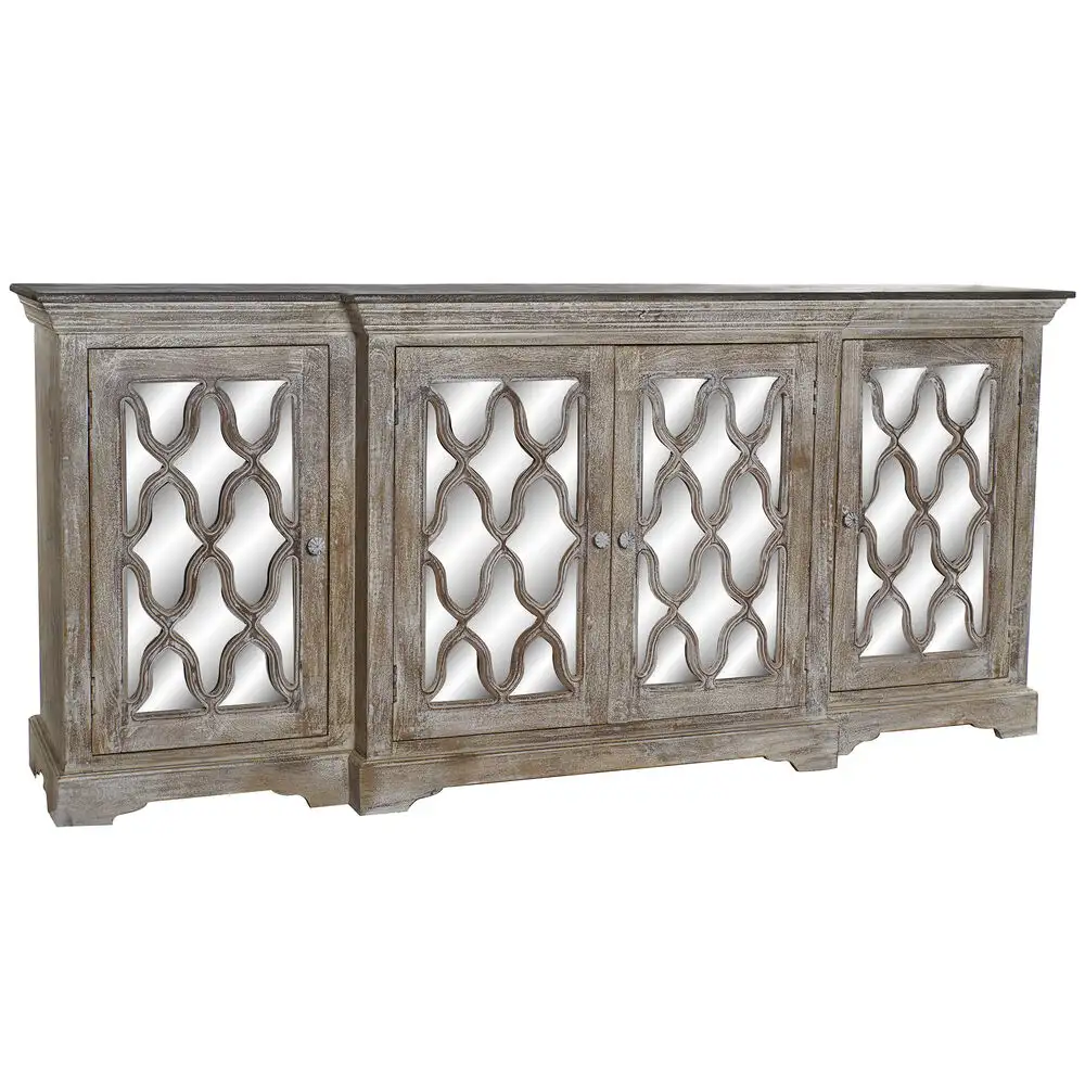 Buffet dkd home decor blanc marron verre bois de manguier 217 x 51 x 98 cm_8207. Bienvenue sur DIAYTAR SENEGAL - Là où le Shopping Devient une Aventure. Explorez notre catalogue et dénichez des trésors qui élargiront votre horizon shopping.