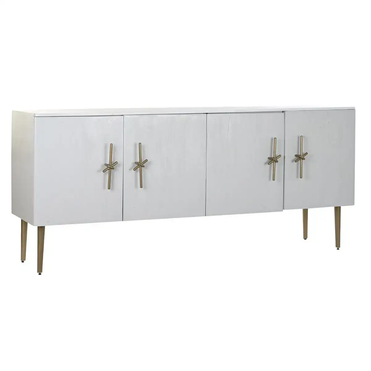Buffet dkd home decor dore blanc fer bois de manguier 180 x 55 x 81 cm _5863. DIAYTAR SENEGAL - Où la Qualité est Notre Engagement. Explorez notre boutique en ligne pour découvrir des produits conçus pour vous apporter satisfaction et plaisir.