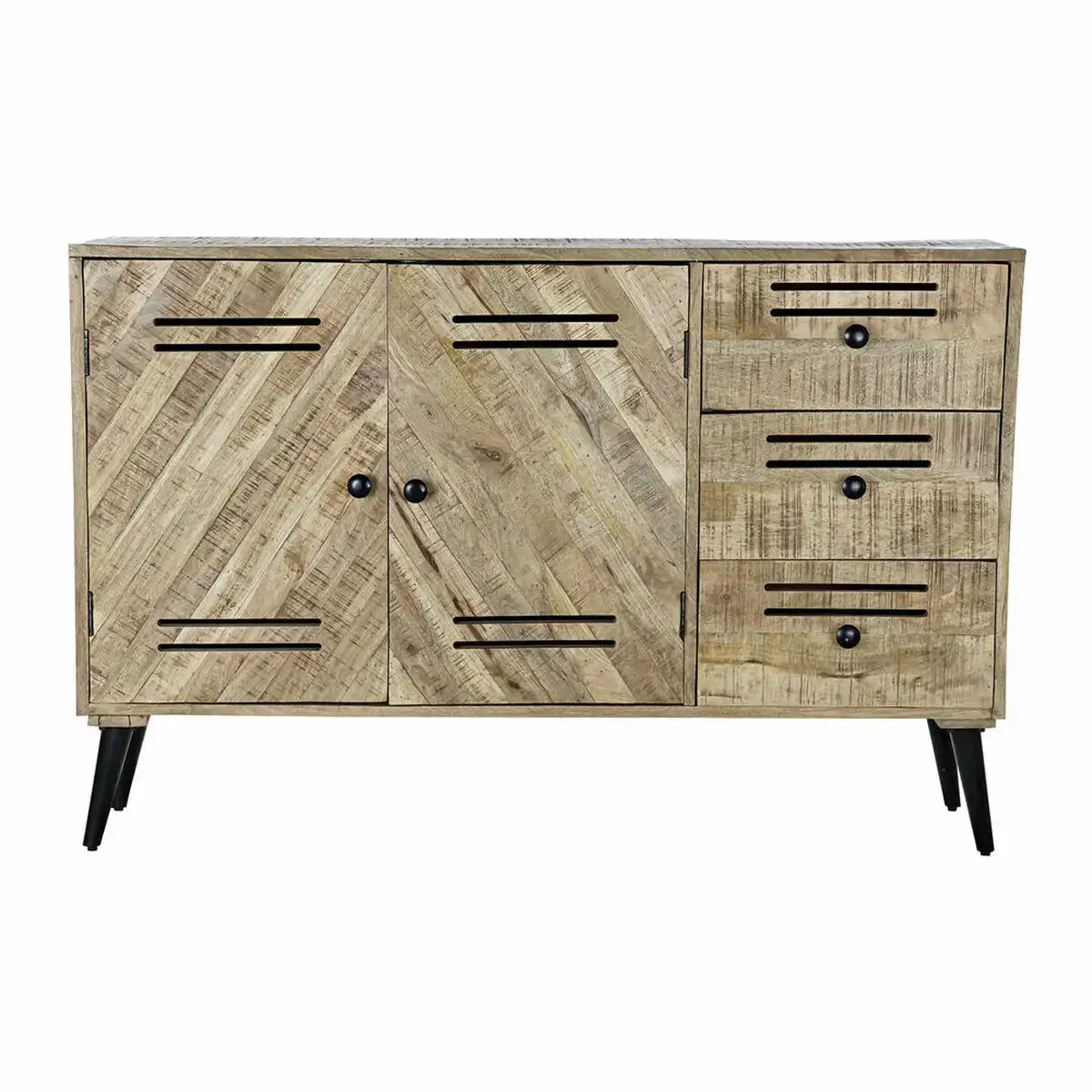 Buffet dkd home decor noir metal bois de manguier 140 x 40 x 93 cm _2933. DIAYTAR SENEGAL - Où Choisir Devient une Découverte. Explorez notre boutique en ligne et trouvez des articles qui vous surprennent et vous ravissent à chaque clic.