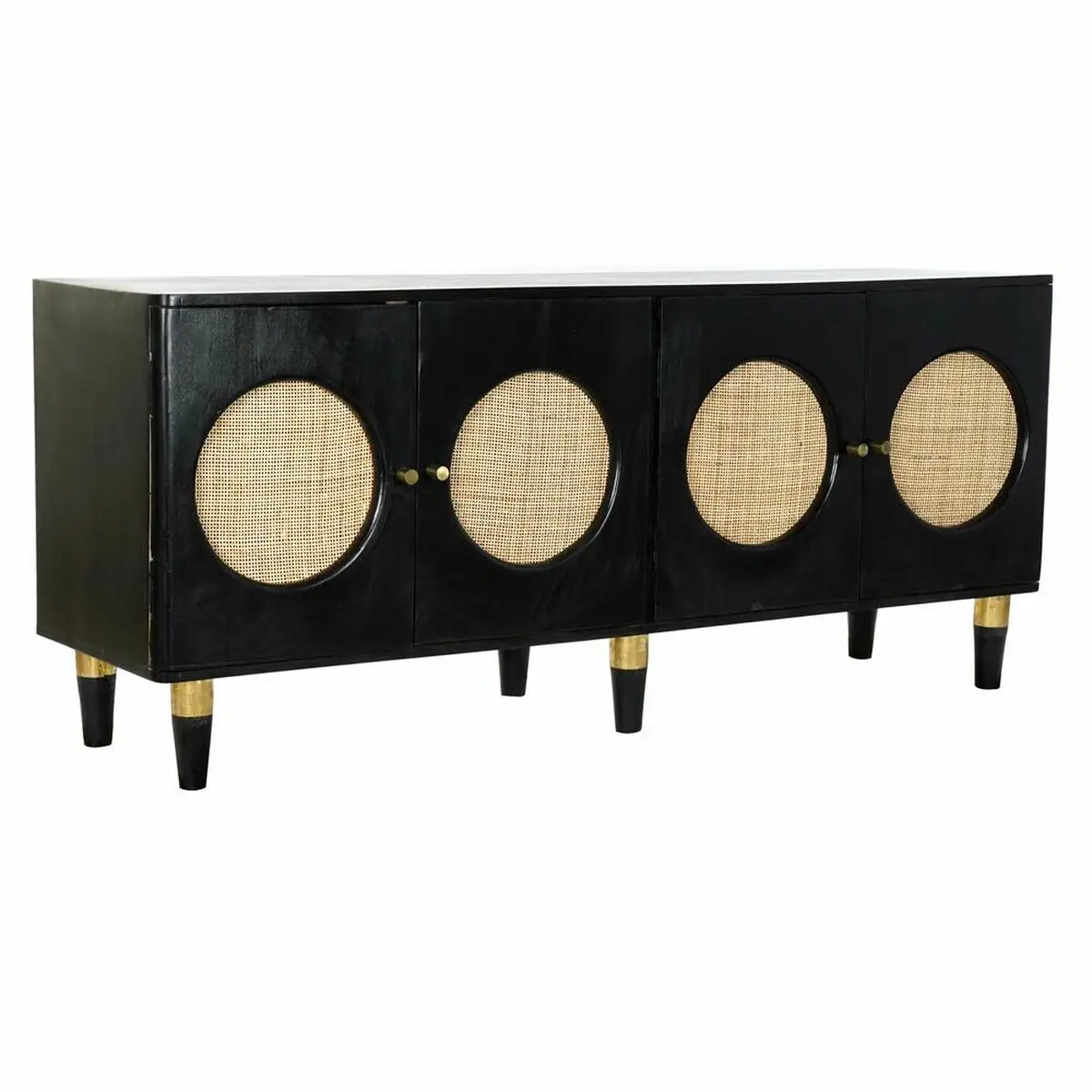 Buffet dkd home decor noir naturel rotin bois de manguier 150 x 40 x 65 cm _5820. Bienvenue sur DIAYTAR SENEGAL - Votre Source de Trouvailles Uniques. Explorez nos rayons virtuels pour dénicher des trésors que vous ne trouverez nulle part ailleurs, allant des trésors artisanaux aux articles tendance.