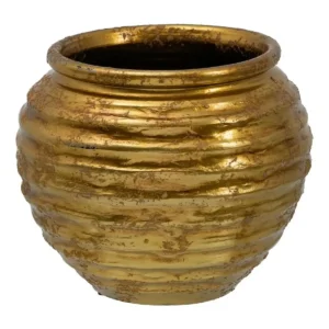 Cache pot 37 x 37 x 30 cm ceramique dore_4221. DIAYTAR SENEGAL - L'Art de Choisir, l'Art de Vivre. Parcourez notre boutique en ligne et découvrez des produits qui transforment chaque choix en une expérience enrichissante.