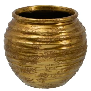 Cache pot 39 x 39 x 36 6 cm ceramique dore_9370. DIAYTAR SENEGAL - Votre Destination pour un Shopping Réfléchi. Découvrez notre gamme variée et choisissez des produits qui correspondent à vos valeurs et à votre style de vie.