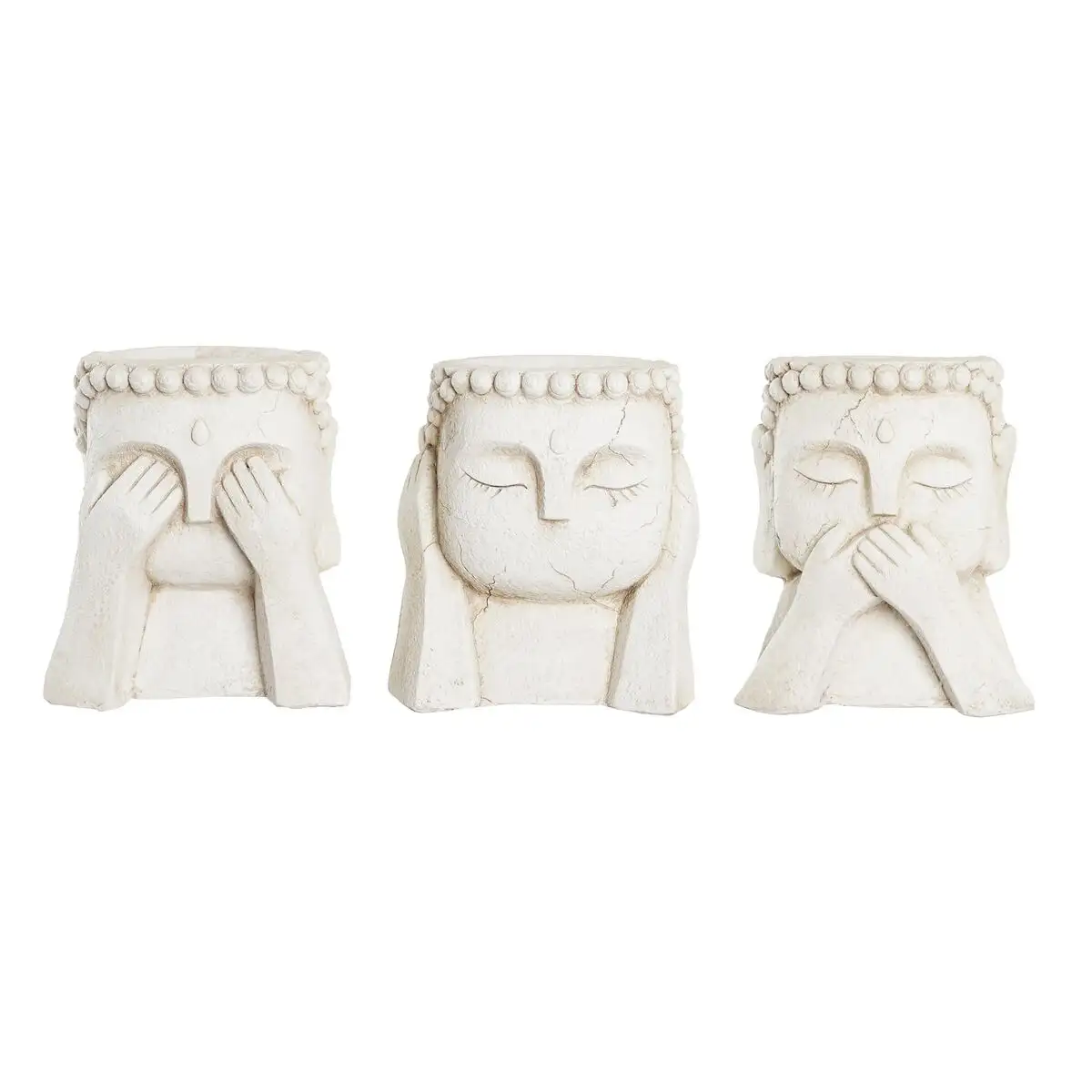 Cache pot dkd home decor 26 x 22 x 28 5 cm buda blanc oriental magnesium 3 pieces _7335. DIAYTAR SENEGAL - Où Chaque Produit est une Promesse de Qualité. Explorez notre boutique en ligne et choisissez des produits qui répondent à vos exigences élevées.