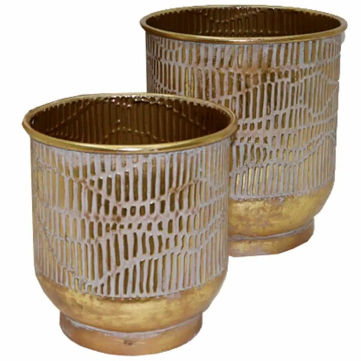 Cache pot dkd home decor dore metal 2 pcs 28 x 28 x 30 cm _1263. DIAYTAR SENEGAL - Votre Destination Shopping Incontournable. Parcourez nos rayons virtuels et trouvez des articles qui répondent à tous vos besoins, du quotidien à l'exceptionnel.