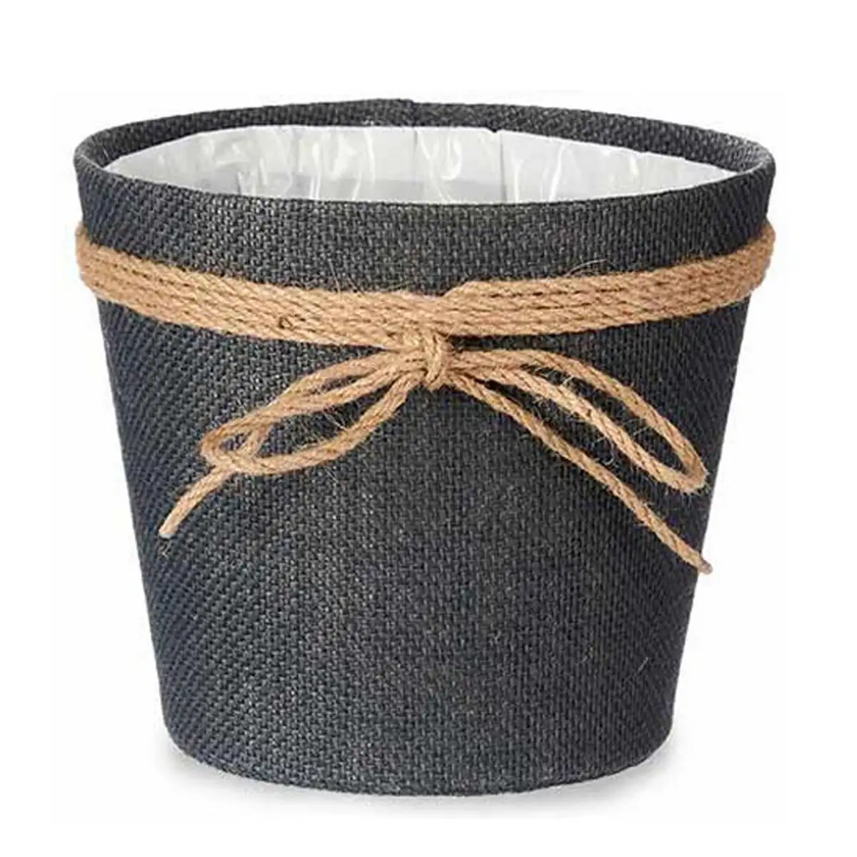 Cache pot lien gris plastique_9469. DIAYTAR SENEGAL - Là où la Beauté Rencontre la Fonctionnalité. Parcourez notre sélection pour trouver des produits qui allient esthétique et praticité, pour un quotidien sublimé.