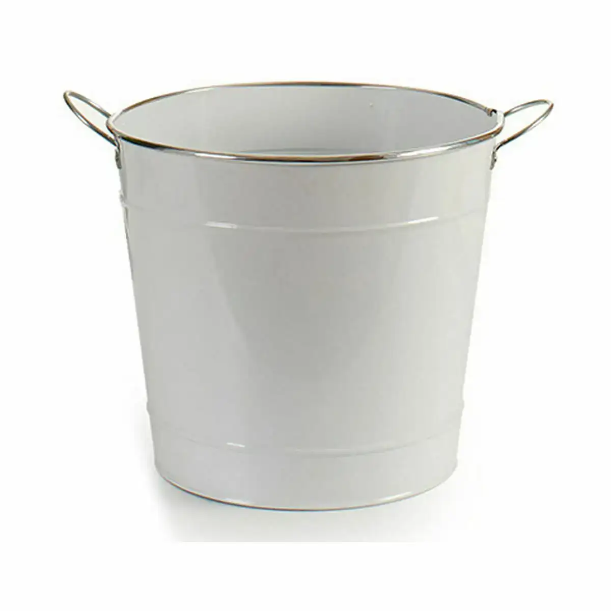 Cache-pot Seau Blanc Argenté Métal 29 x 27 x 37 cm (12 Unités) – Image 2