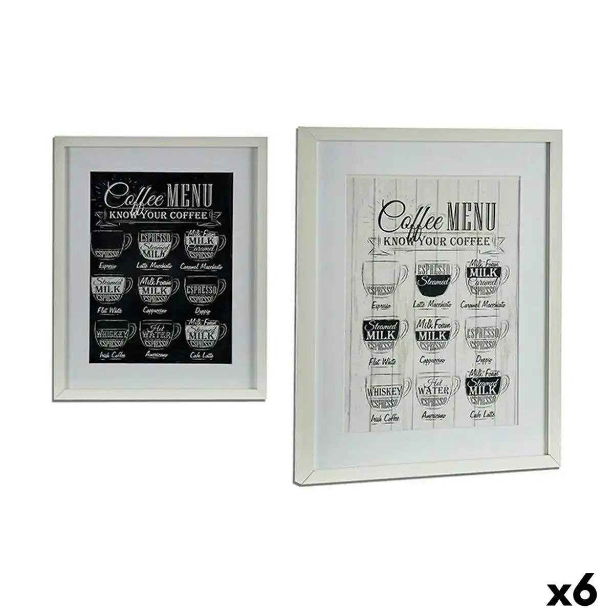 Cadre coffee bois verre 3 x 53 x 43 cm 6 unites _7535. DIAYTAR SENEGAL - Votre Plateforme pour un Shopping Inspiré. Explorez nos offres variées et découvrez des articles qui stimulent votre créativité et embellissent votre vie.