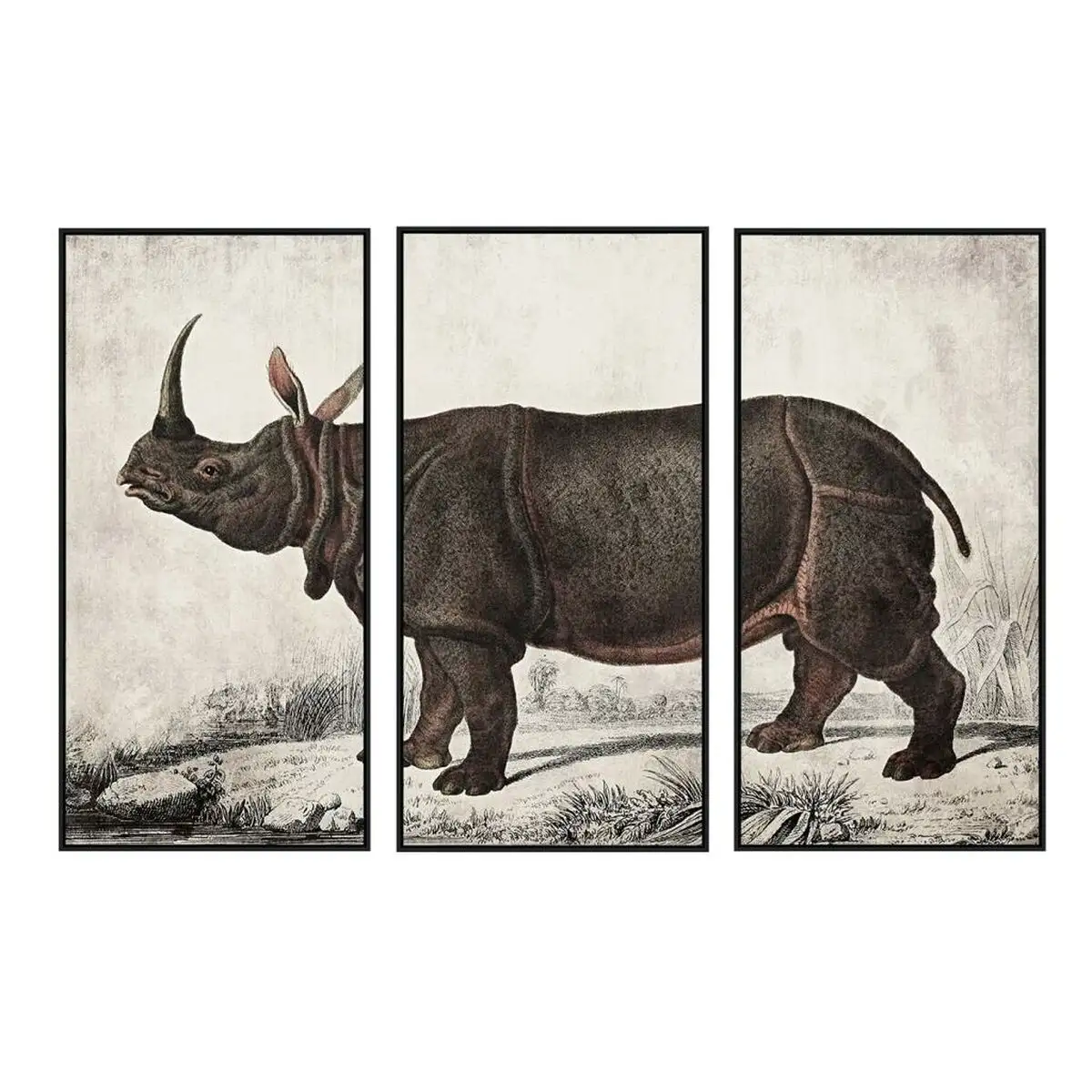 Cadre dkd home decor colonial rhinoceros 180 x 4 x 120 cm _2640. DIAYTAR SENEGAL - L'Art de Vivre en Couleurs. Découvrez notre boutique en ligne et trouvez des produits qui ajoutent une palette vibrante à votre quotidien.