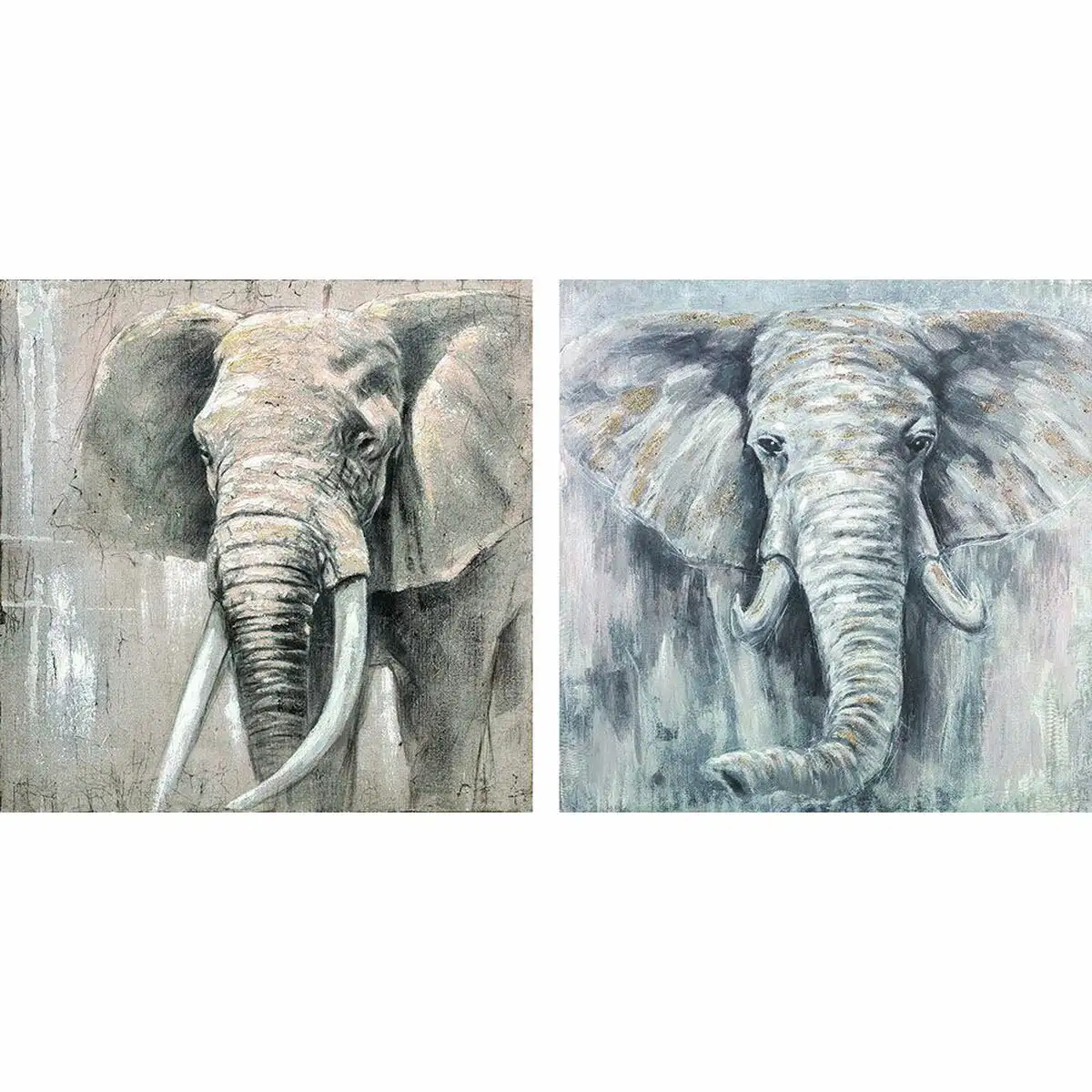 Cadre dkd home decor elephant 100 x 4 x 100 cm colonial 2 unites _7913. DIAYTAR SENEGAL - Votre Escapade Shopping Virtuelle. Explorez notre boutique en ligne et dénichez des trésors qui évoquent la culture et le savoir-faire sénégalais, un clic à la fois.