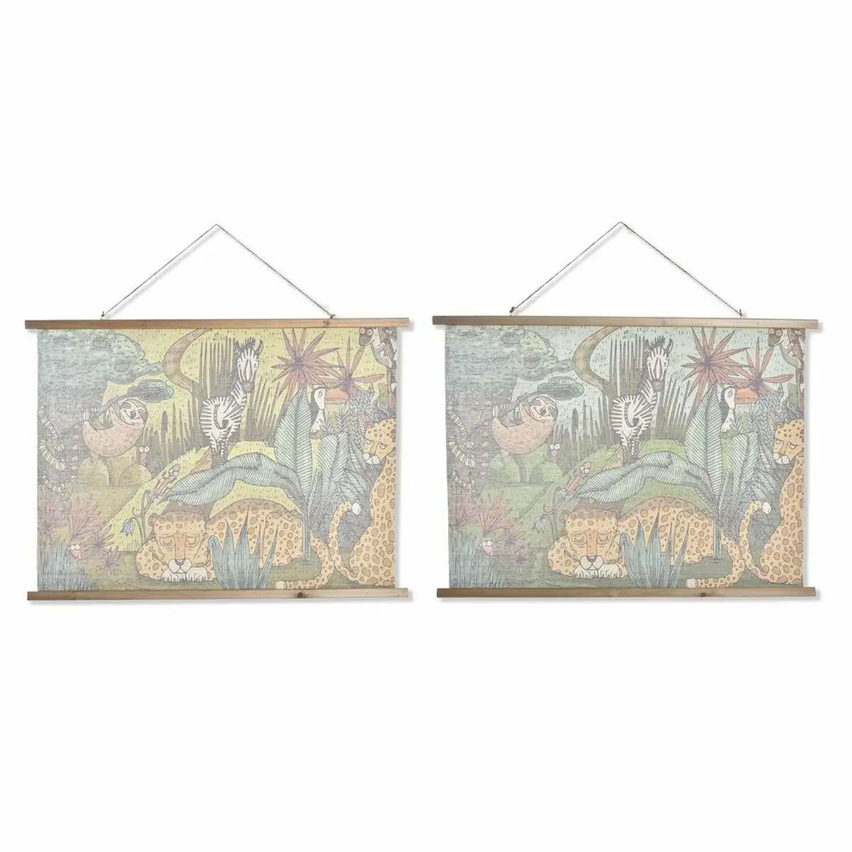 Cadre dkd home decor enfant animaux 100 x 2 x 75 cm 2 unites _9628. DIAYTAR SENEGAL - Où Choisir est un Voyage Cultuel. Explorez notre boutique en ligne et découvrez des produits qui célèbrent la richesse et la diversité culturelle du Sénégal.