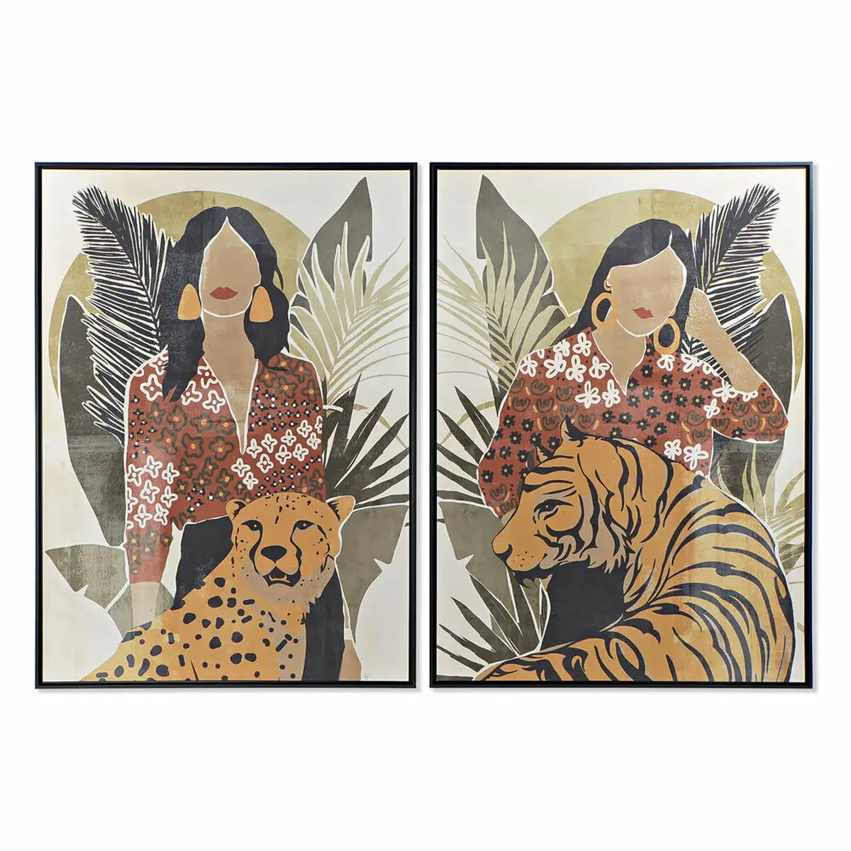 Cadre dkd home decor femme tigre 104 x 4 5 x 144 cm animal tropical 2 unites _4008. DIAYTAR SENEGAL - Votre Univers Shopping Éclectique. Explorez nos offres variées et découvrez des articles qui embrassent la diversité et la polyvalence de vos besoins.