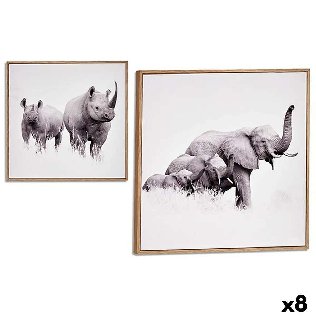 Cadre elephant rhinoceros contre plaque 31 x 31 x 2 cm 8 unites _2318. DIAYTAR SENEGAL - L'Art de Vivre le Shopping Authentique. Découvrez notre boutique en ligne et trouvez des produits qui célèbrent la culture et l'héritage du Sénégal.