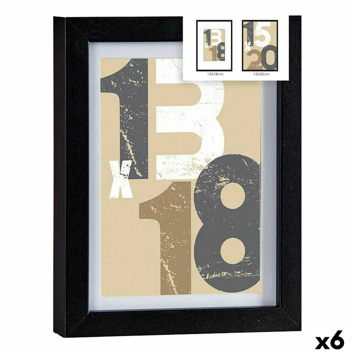 Cadre photo 18 x 23 x 2 5 cm noir verre bois mdf 6 unites _8793. DIAYTAR SENEGAL - Où Votre Shopping Prend Vie. Explorez notre boutique en ligne pour trouver des articles qui vous ressemblent et qui ajoutent de l'éclat à votre quotidien.