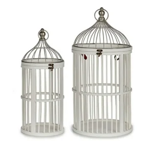 Cage ronde blanc bois 2 pieces _4288. Bienvenue chez DIAYTAR SENEGAL - Où Chaque Produit a son Histoire. Plongez dans notre sélection diversifiée et découvrez des articles qui racontent le riche patrimoine sénégalais.