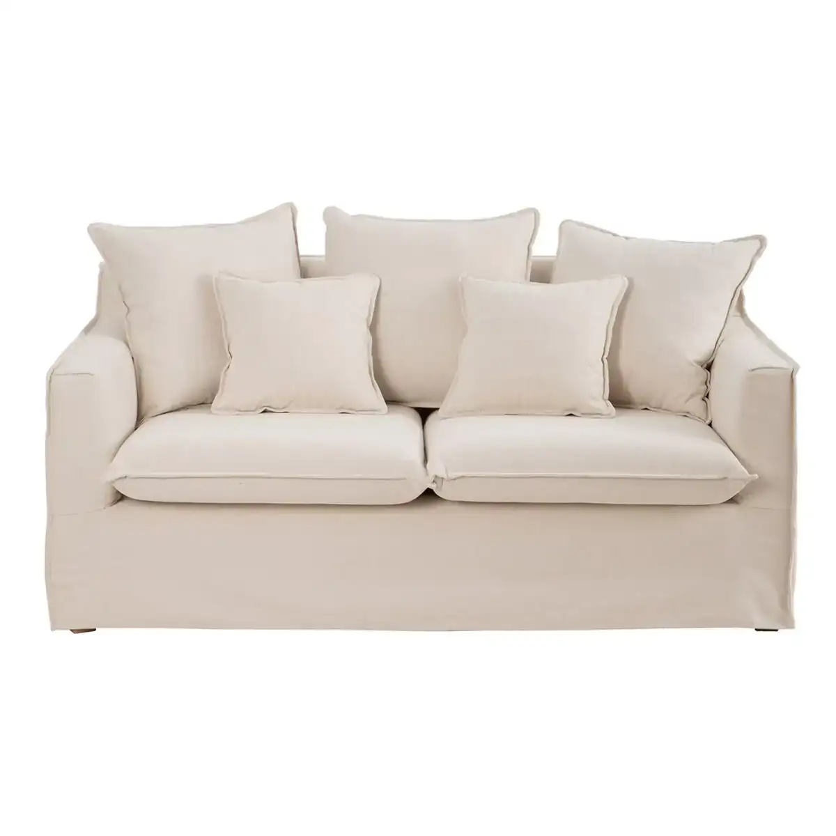 Canape 177 x 96 x 93 cm tissu synthetique beige_8184. DIAYTAR SENEGAL - Votre Escapade Shopping Virtuelle. Explorez notre boutique en ligne et dénichez des trésors qui évoquent la culture et le savoir-faire sénégalais, un clic à la fois.