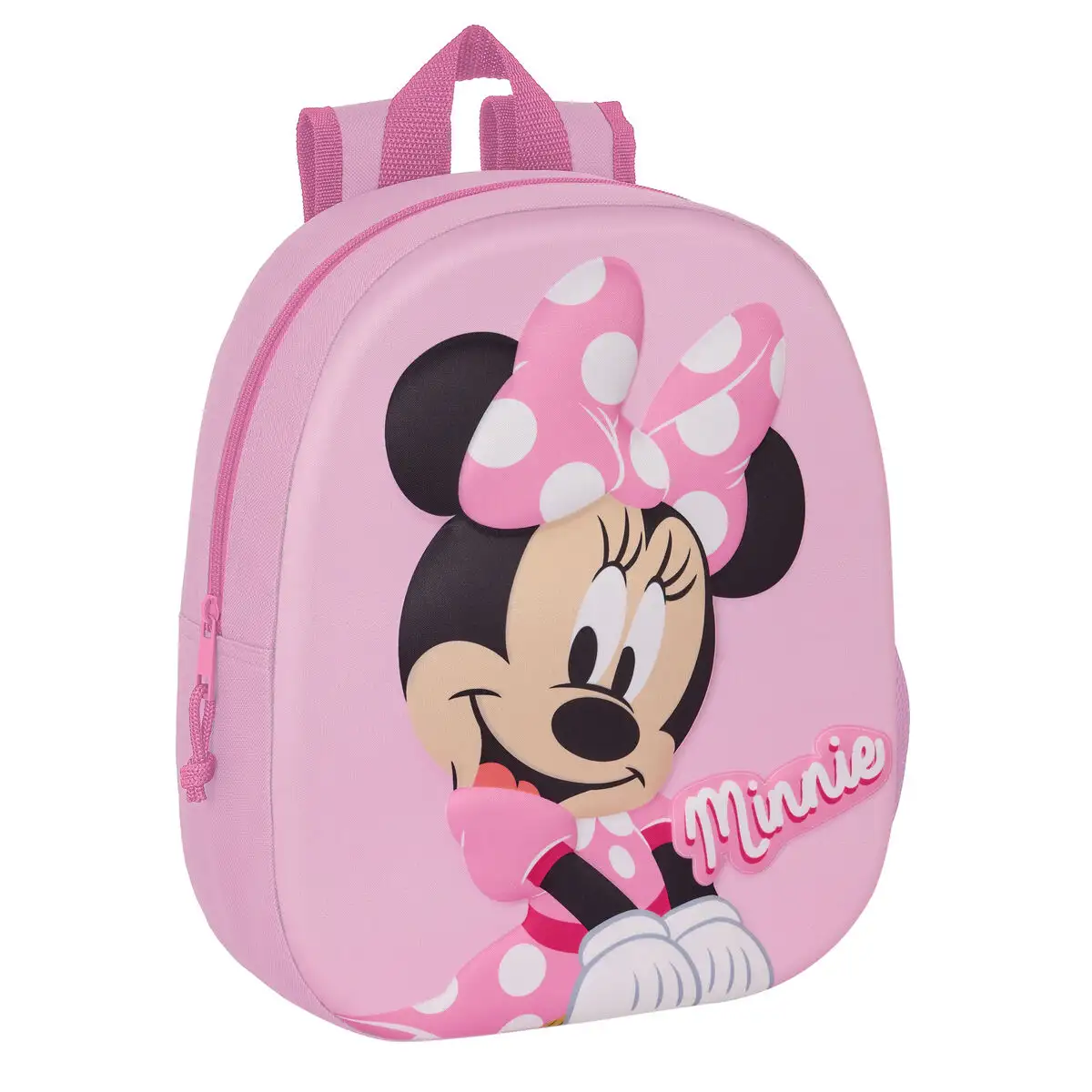 Cartable minnie mouse 3d rose 27 x 33 x 10 cm_9828. DIAYTAR SENEGAL - Où Chaque Produit a sa Place. Parcourez notre catalogue et choisissez des articles qui s'intègrent parfaitement à votre style et à votre espace.