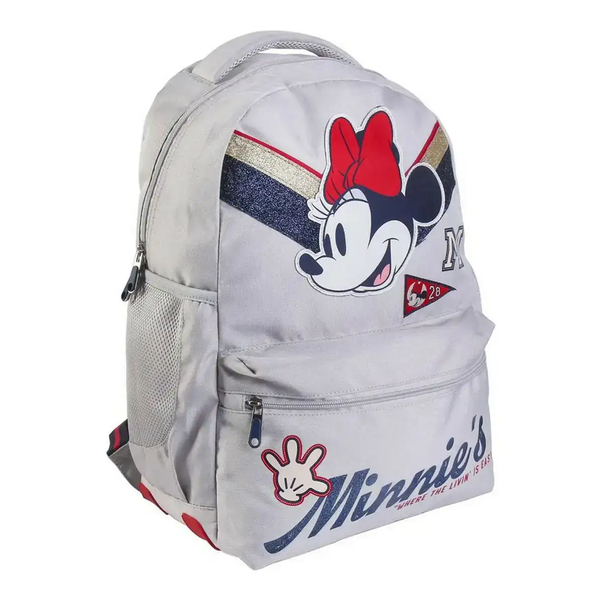 Cartable minnie mouse gris clair 30 x 13 x 44 cm _4639. DIAYTAR SENEGAL - Où Choisir est un Voyage Cultuel. Explorez notre boutique en ligne et découvrez des produits qui célèbrent la richesse et la diversité culturelle du Sénégal.