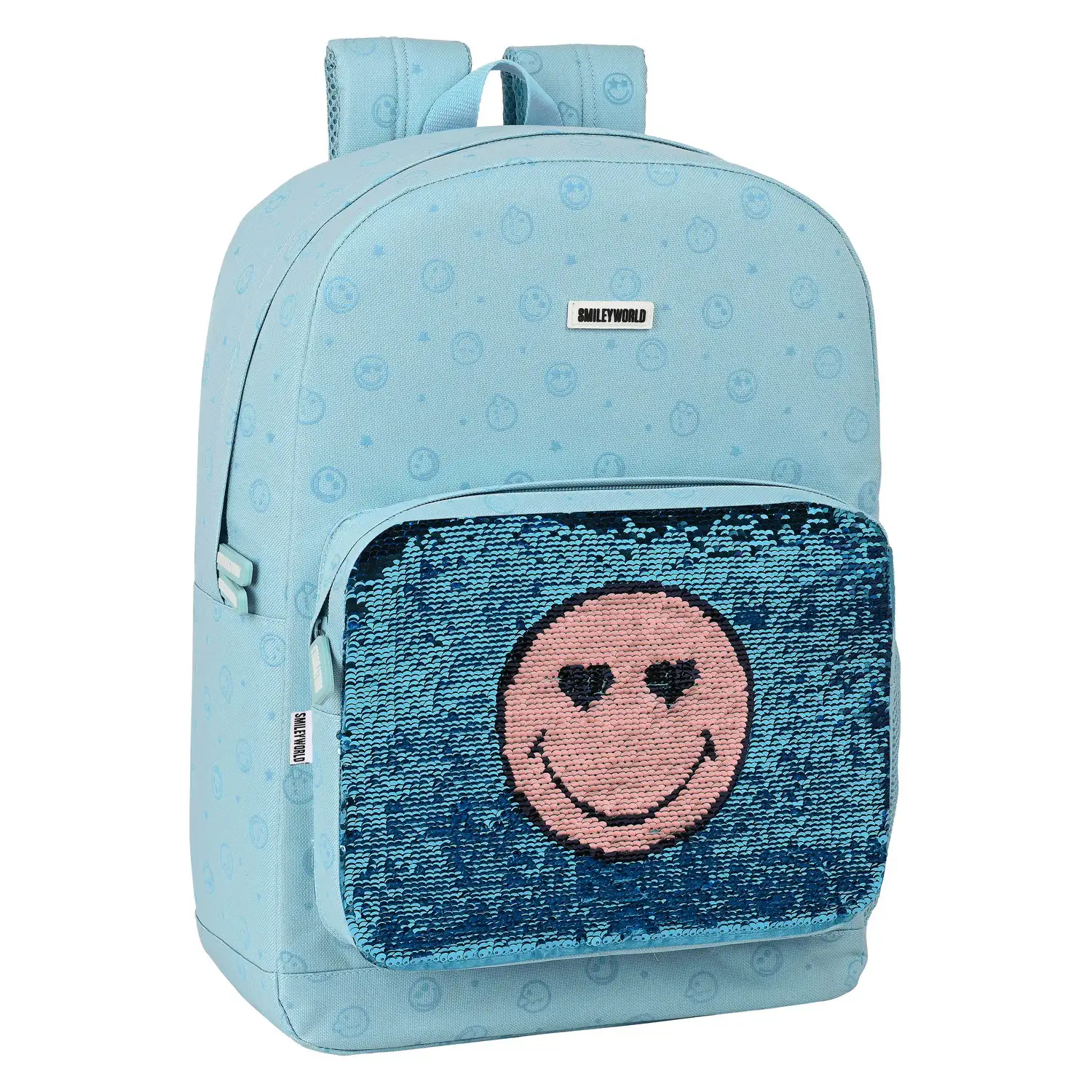 Cartable smiley m754 bleu 32 x 43 x 14 cm_7196. DIAYTAR SENEGAL - Votre Destination pour un Shopping Unique. Parcourez notre catalogue et trouvez des articles qui vous inspirent et vous édifient.