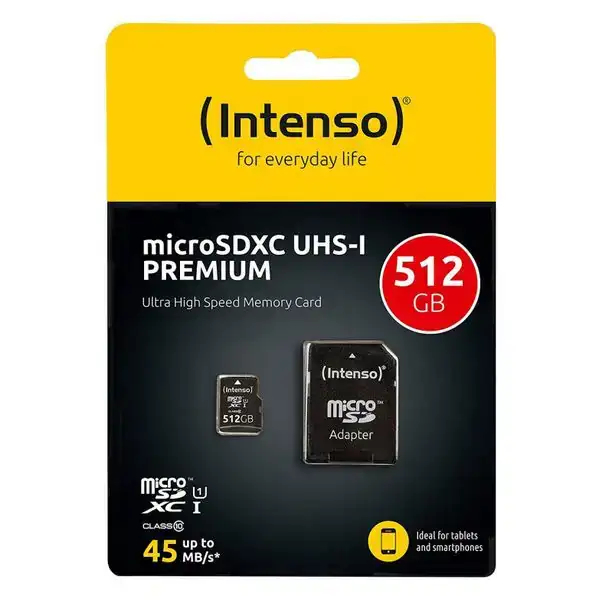 Carte memoire micro sd avec adaptateur intenso 3423493 512 gb 45 mb s_7226. Bienvenue chez DIAYTAR SENEGAL - Où Votre Shopping Prend Vie. Découvrez notre univers et dénichez des trésors qui ajoutent de la couleur à votre quotidien.