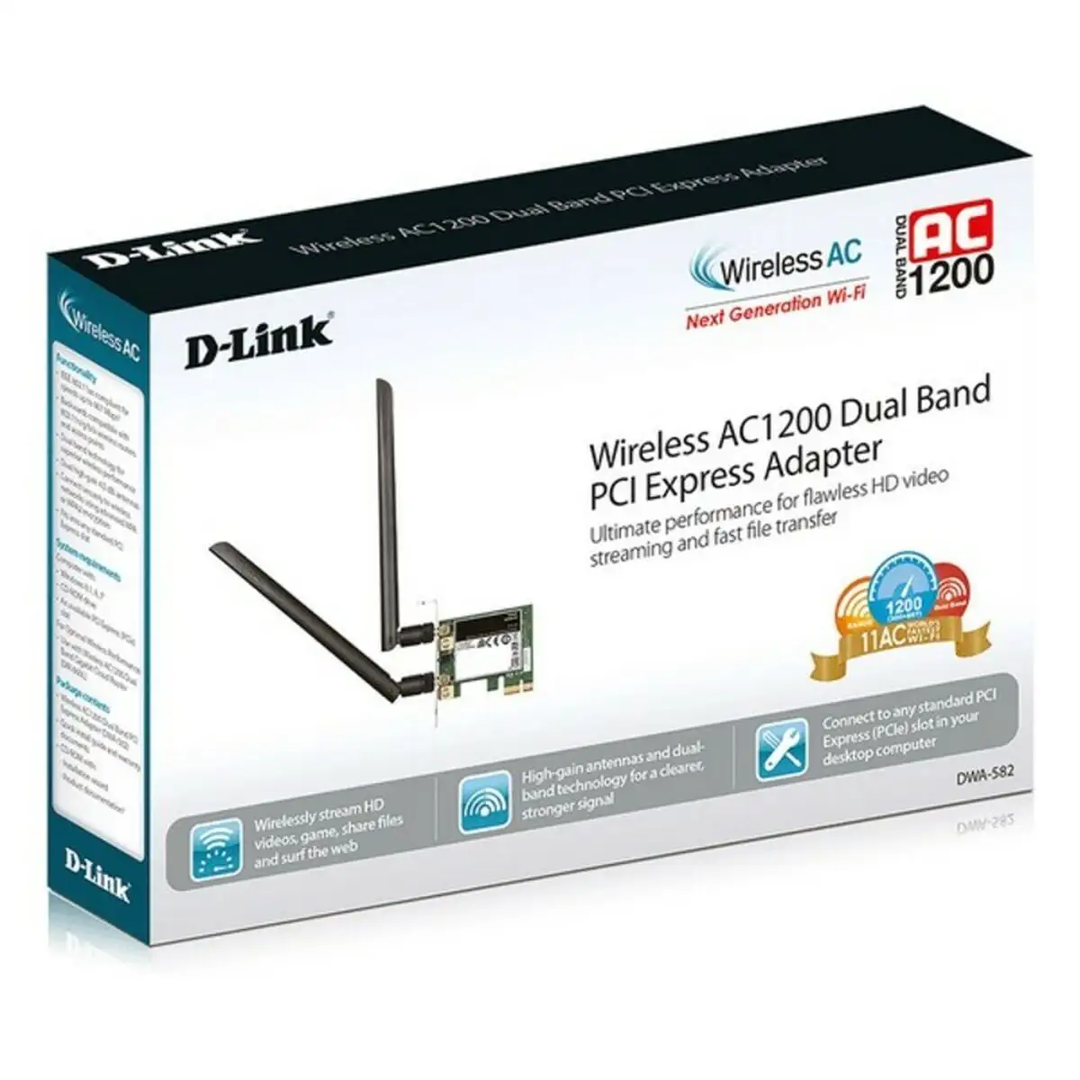 Carte Réseau Wifi D-Link DWA-582 5 GHz 867 Mbps LED - DIAYTAR SÉNÉGAL