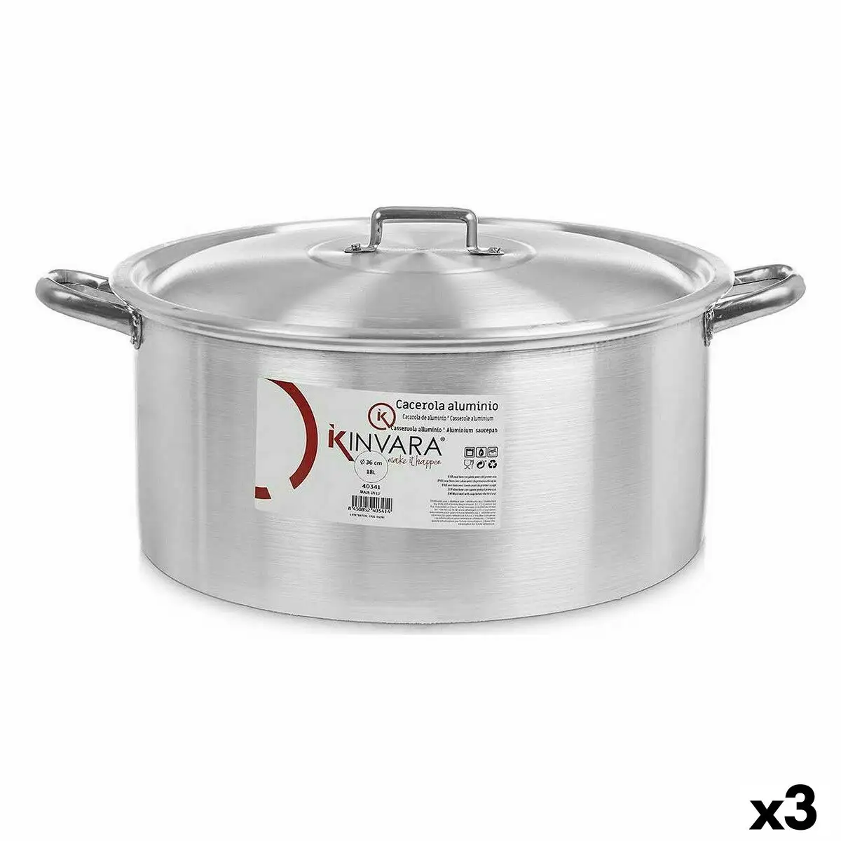 Casserole avec couvercle argente aluminium 18 l 3 unites _8325. Entrez dans l'Univers de DIAYTAR SENEGAL - Où Choisir est un Plaisir. Explorez notre catalogue diversifié et trouvez des articles qui reflètent vos goûts et votre personnalité.