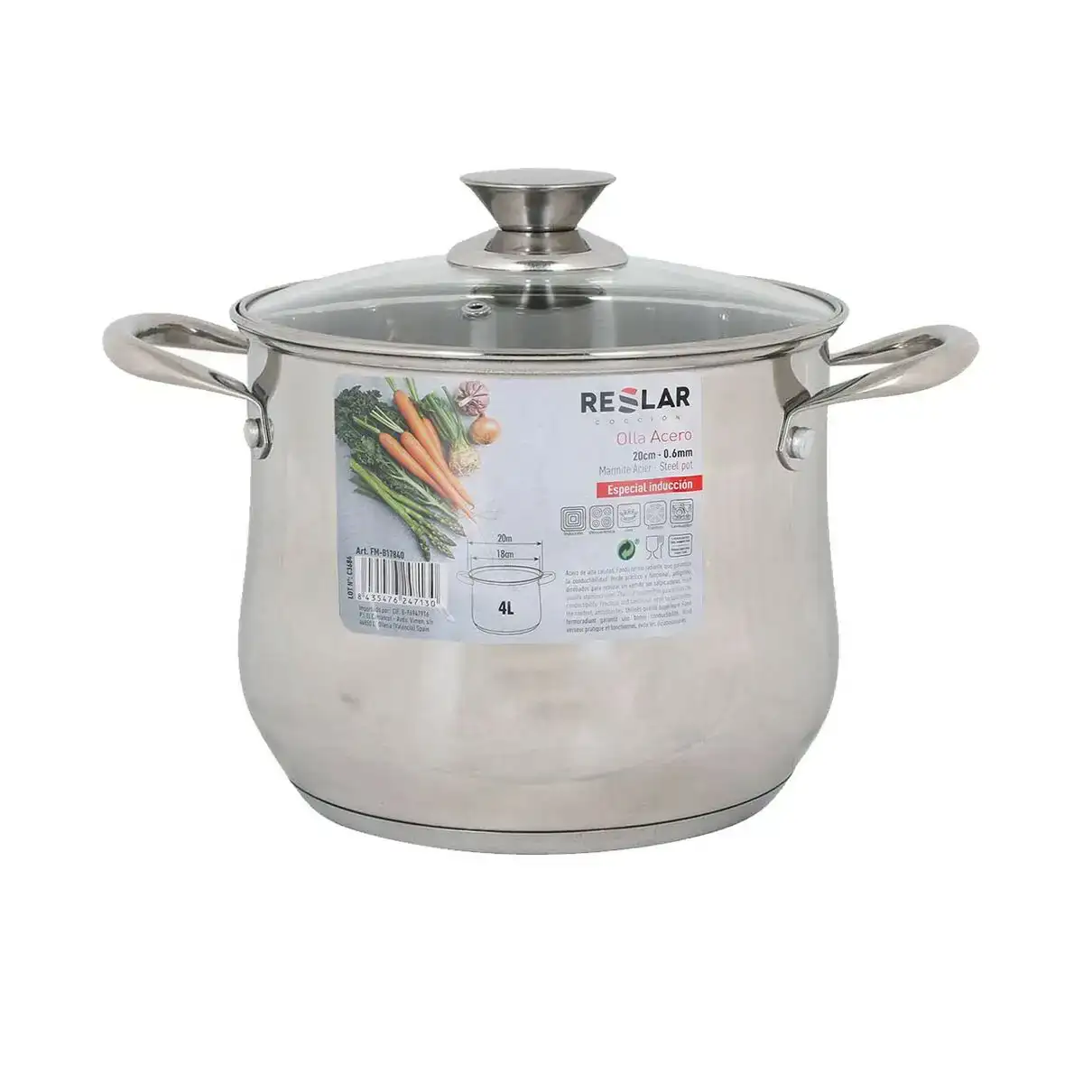 Casserole avec couvercle en verre reslar 4 l acier 19 5 x 15 3 cm_3526. DIAYTAR SENEGAL - Où Chaque Sélection Vous Parle. Parcourez nos catégories et découvrez des produits qui reflètent vos passions et vos besoins, pour un shopping personnel et inspirant.