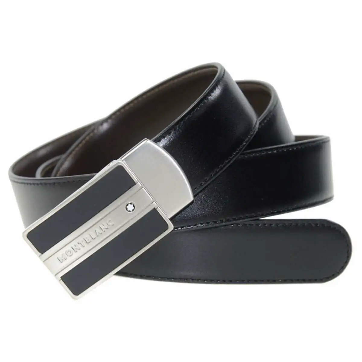 Ceinture montblanc 38156 noir argente cuir_9731. DIAYTAR SENEGAL - Votre Destination Shopping Exquise. Explorez notre boutique en ligne et découvrez des trésors qui ajoutent une touche de sophistication à votre style et à votre espace.