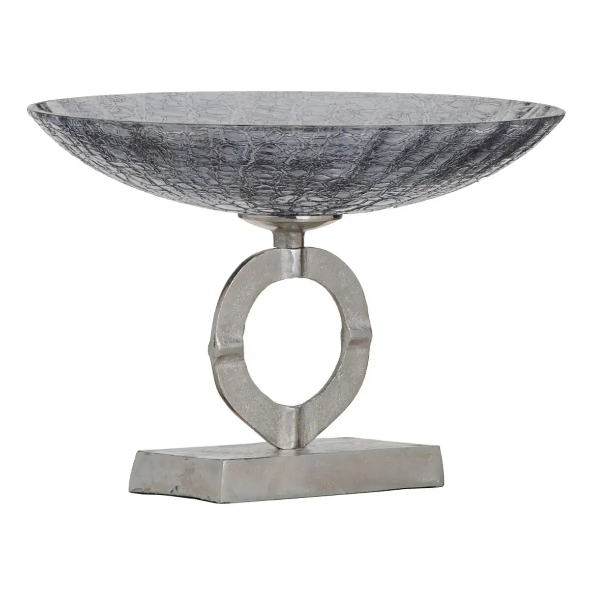 Centre de table 33 x 33 x 24 cm verre gris metal argent_9635. DIAYTAR SENEGAL - L'Art du Shopping Distinctif. Naviguez à travers notre gamme soigneusement sélectionnée et choisissez des produits qui définissent votre mode de vie.