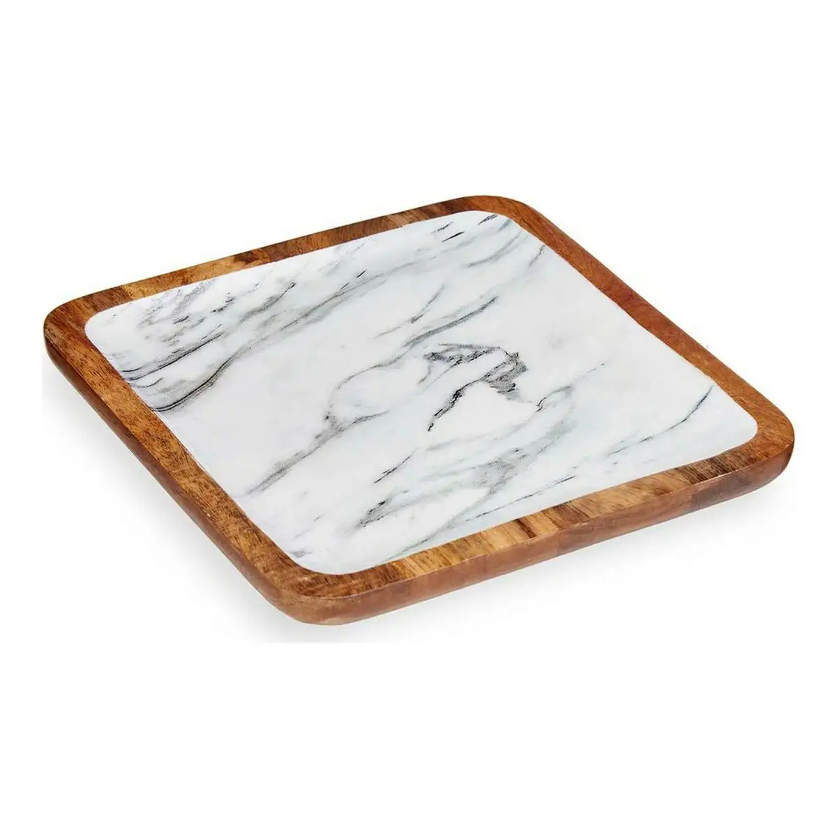 Centre de table blanc marbre bois polyurethane 25 x 25 cm _2395. DIAYTAR SENEGAL - Où Choisir Devient une Expression de Soi. Découvrez notre boutique en ligne et trouvez des articles qui révèlent votre personnalité et votre style.