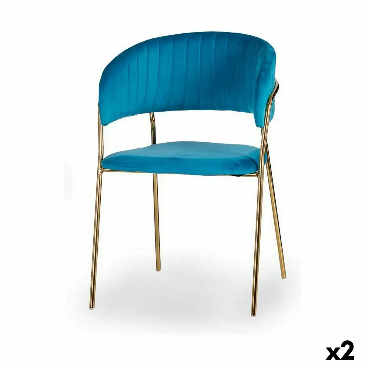 Chaise bleu dore fer 49 x 80 5 x 53 cm 2 unites _5983. DIAYTAR SENEGAL - L'Art de Vivre le Shopping Éthique. Parcourez notre gamme et choisissez des produits qui reflètent notre engagement envers des pratiques durables.