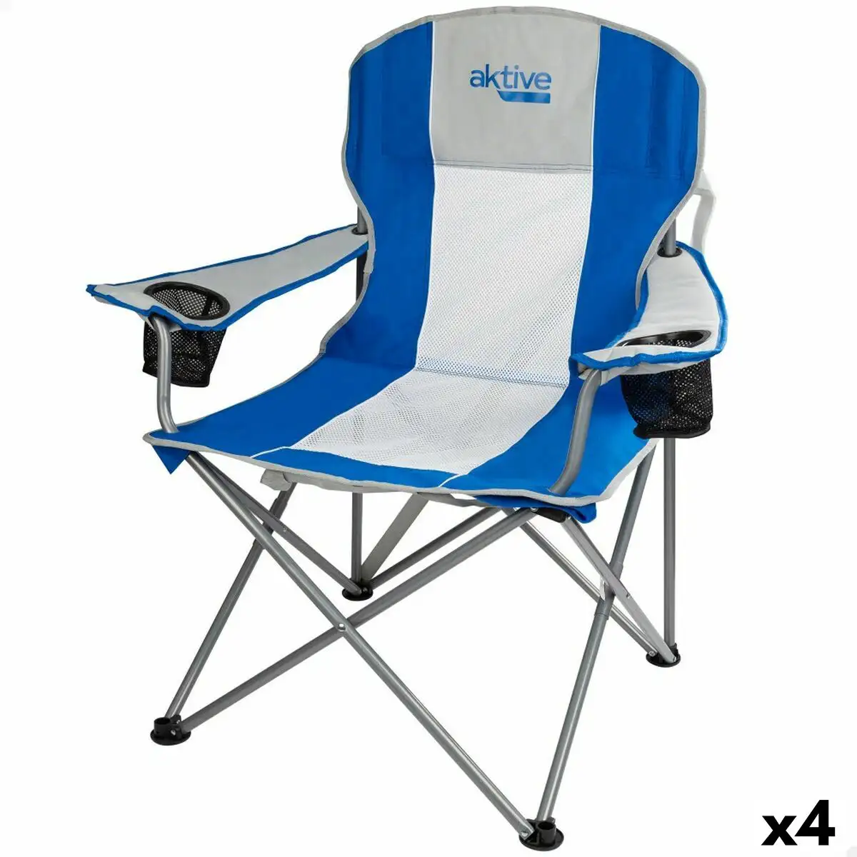 Chaise de camping pliante aktive gris bleu 57 x 97 x 60 cm 4 unites _7137. Découvrez DIAYTAR SENEGAL - Là où Votre Shopping Prend Vie. Plongez dans notre vaste sélection et trouvez des produits qui ajoutent une touche spéciale à votre quotidien.