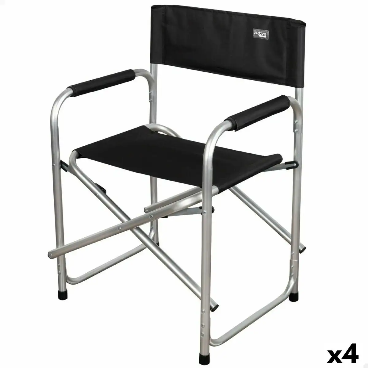 Chaise de camping pliante aktive noir 51 x 81 x 45 cm 4 unites _1601. Bienvenue chez DIAYTAR SENEGAL - Où le Shopping Rime avec Diversité. Plongez dans notre univers de produits et découvrez des trésors qui représentent la richesse culturelle du Sénégal.